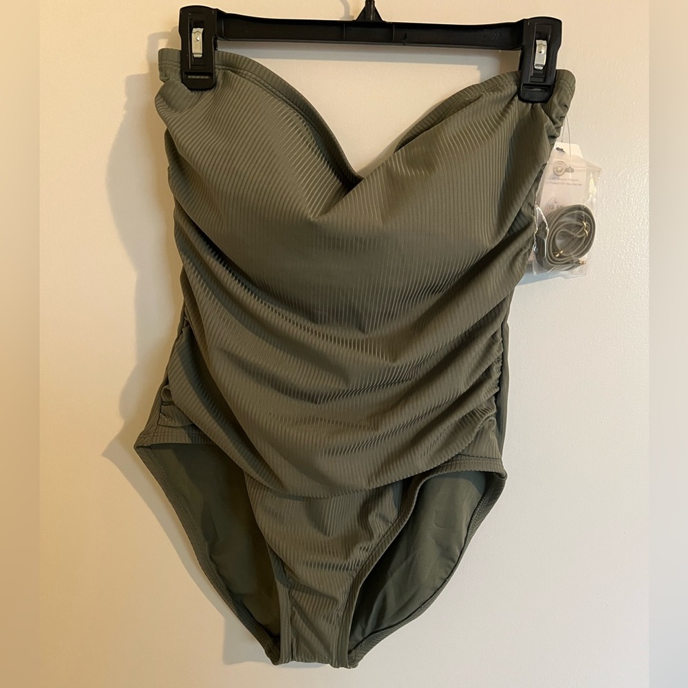 Woman’s Olive Green One-Piece Swimsuit